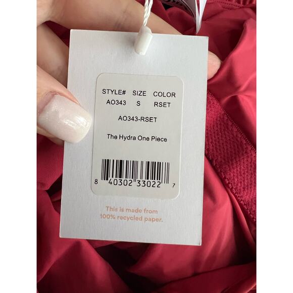 NWT Andie Women's The Hydra One Piece Swimsuit Ruffle Rosette Pink Size S - Picture 8 of 14